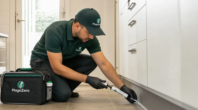 Técnico de Deratik en un tratamiento de control de plagas en Sant Boi de Llobregat